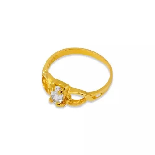 NEW 14K YELLOW GOLD KIDS CZ RING: NEW 14K YELLOW GOLD KIDS CZ RING 14K Yellow Gold Approx. 6mm [Center] High Polished/Cubic Zirconia Weight: 0.8 Grams