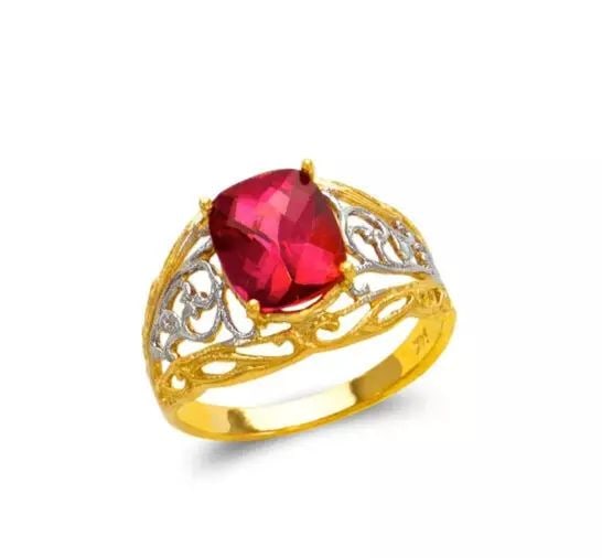 NEW 14K TWO TONE GOLD LADIES MYSTIC CZ RING: NEW 14K TWO TONE GOLD LADIES MYSTIC CZ RING 14K Two Tone Gold Size 7 Approx. 10mm Stone, 13mm Center High Polished/Diamond Cut/Cubic Zirconia Weight: 3.8 Grams