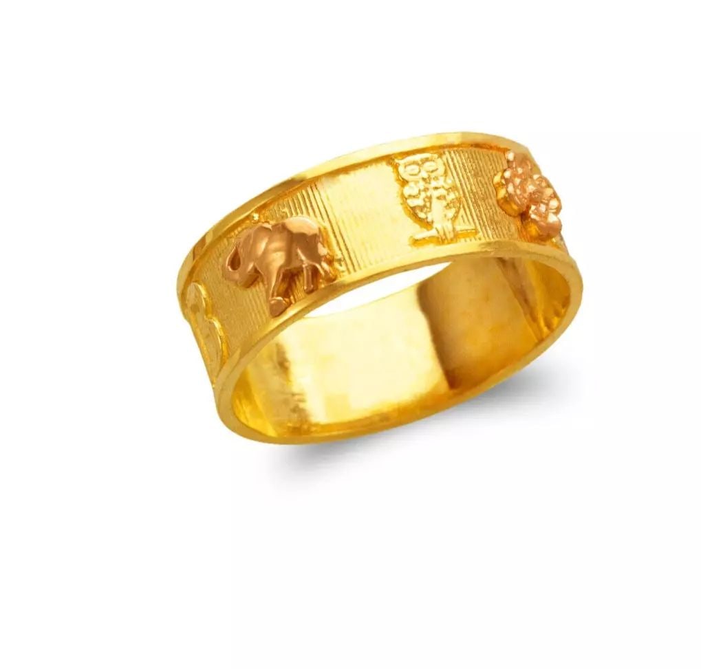 NEW 14K TWO TONE GOLD LADIES GOODLUCK FILIGREE RING (1 of 2)