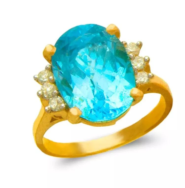 NEW 14K TWO TONE GOLD LADIES MYSTIC CZ RING: NEW 14K TWO TONE GOLD LADIES MYSTIC CZ RING 14K Two Tone Gold Size 7 Approx. 14mm Stone, 13mm Center High Polished/Diamond Cut/Cubic Zirconia Weight: 5.3 Grams