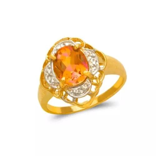 NEW 14K TWO TONE GOLD LADIES MYSTIC CZ RING (1 of 2)