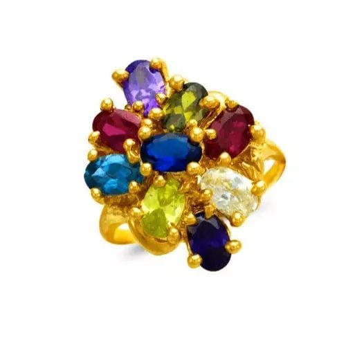 NEW 14K YELLOW GOLD MOTHER'S CZ RING (1 of 2)