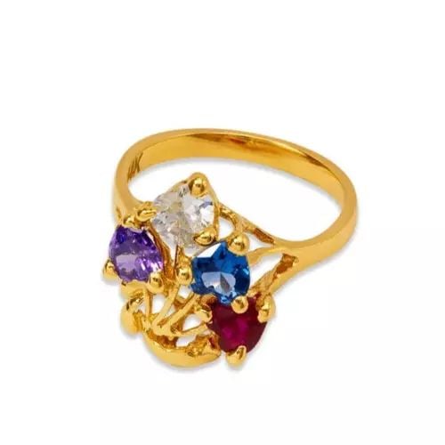 NEW 14K YELLOW GOLD MOTHER'S CZ RING (1 of 2)