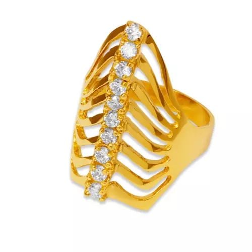 NEW 14K TWO TONE GOLD MOTHER'S STACKED CZ RING: NEW 14K TWO TONE GOLD MOTHER'S STACKED CZ RING 14K Two Tone Gold Size 7 Approx. 28mm High Polished/Cubic Zirconia Weight: 9.2 Grams