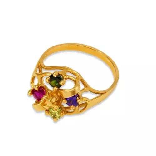 NEW 14K YELLOW GOLD MOTHER'S CZ RING: NEW 14K YELLOW GOLD MOTHER'S CZ RING 14K Yellow Gold Size 7 Approx. 12 mm High Polished/Cubic Zirconia Weight: 3.1 Grams