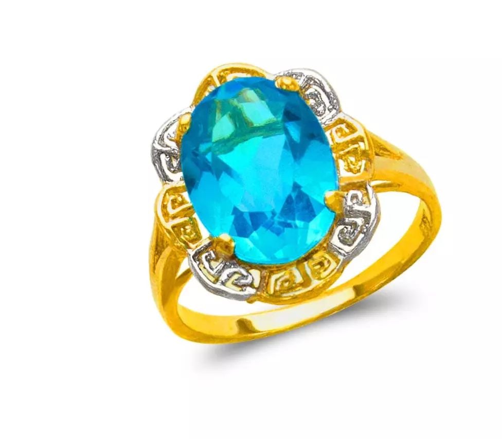 NEW 14K TWO TONE GOLD LADIES MYSTIC CZ RING (1 of 2)