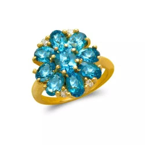 NEW 14K YELLOW GOLD LADIES MYSTIC CZ RING (1 of 2)
