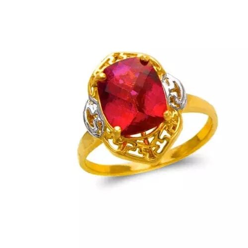 NEW 14K TWO TONE GOLD LADIES MYSTIC CZ RING (1 of 2)