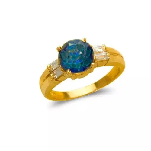 NEW 14K YELLOW GOLD LADIES MYSTIC CZ RING (1 of 2)