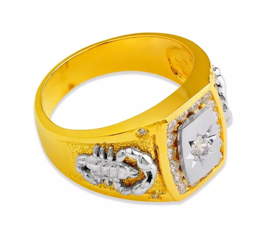 NEW 14K TWO TONE GOLD MEN'S FANCY SCORPION CZ RING: NEW 14K TWO TONE GOLD MEN'S FANCY SCORPION CZ RING 14K Two Tone Gold Size 10 Approx. 13mm High Polished/Cubic Zirconia Weight: 10.6 Grams