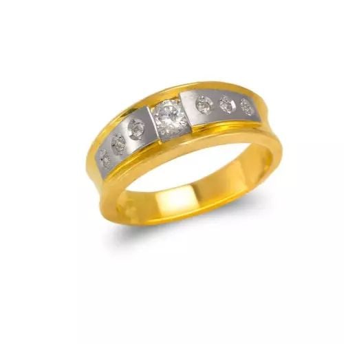 NEW 14K TWO TONE GOLD LADIES FANCY COUPLE CZ RING (1 of 2)