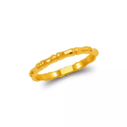NEW 14K YELLOW GOLD LADIES BAMBOO RING (1 of 2)
