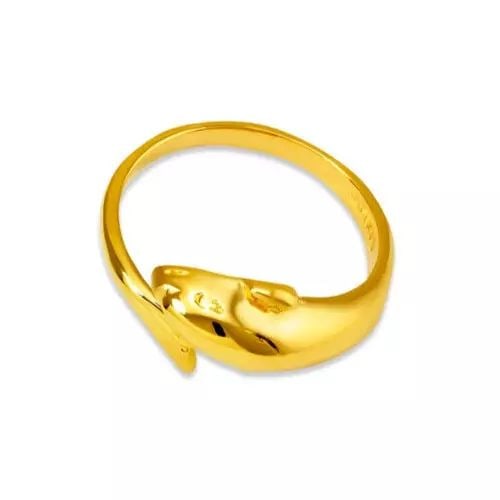 NEW 14K YELLOW GOLD LADIES DOLPHIN TAIL DESIGN RING (1 of 2)