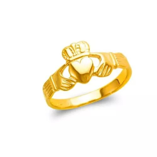 NEW 14K YELLOW GOLD LADIES CLADDAGH DESIGN RING (1 of 2)