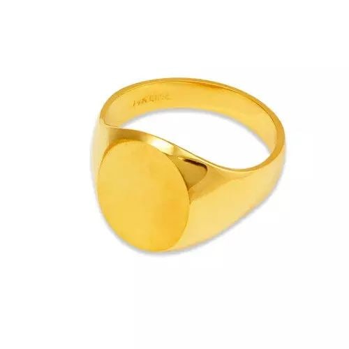 NEW 14K YELLOW GOLD LADIES SIGNET DESIGN RING (1 of 2)