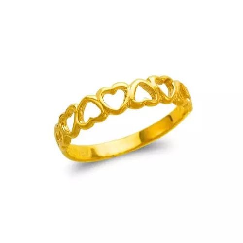 NEW 14K YELLOW GOLD LADIES HEART DESIGN RING (1 of 2)