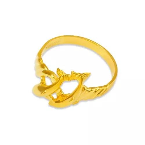 NEW 14K YELLOW GOLD LADIES DOUBLE DOLPHIN DESIGN RING (1 of 2)