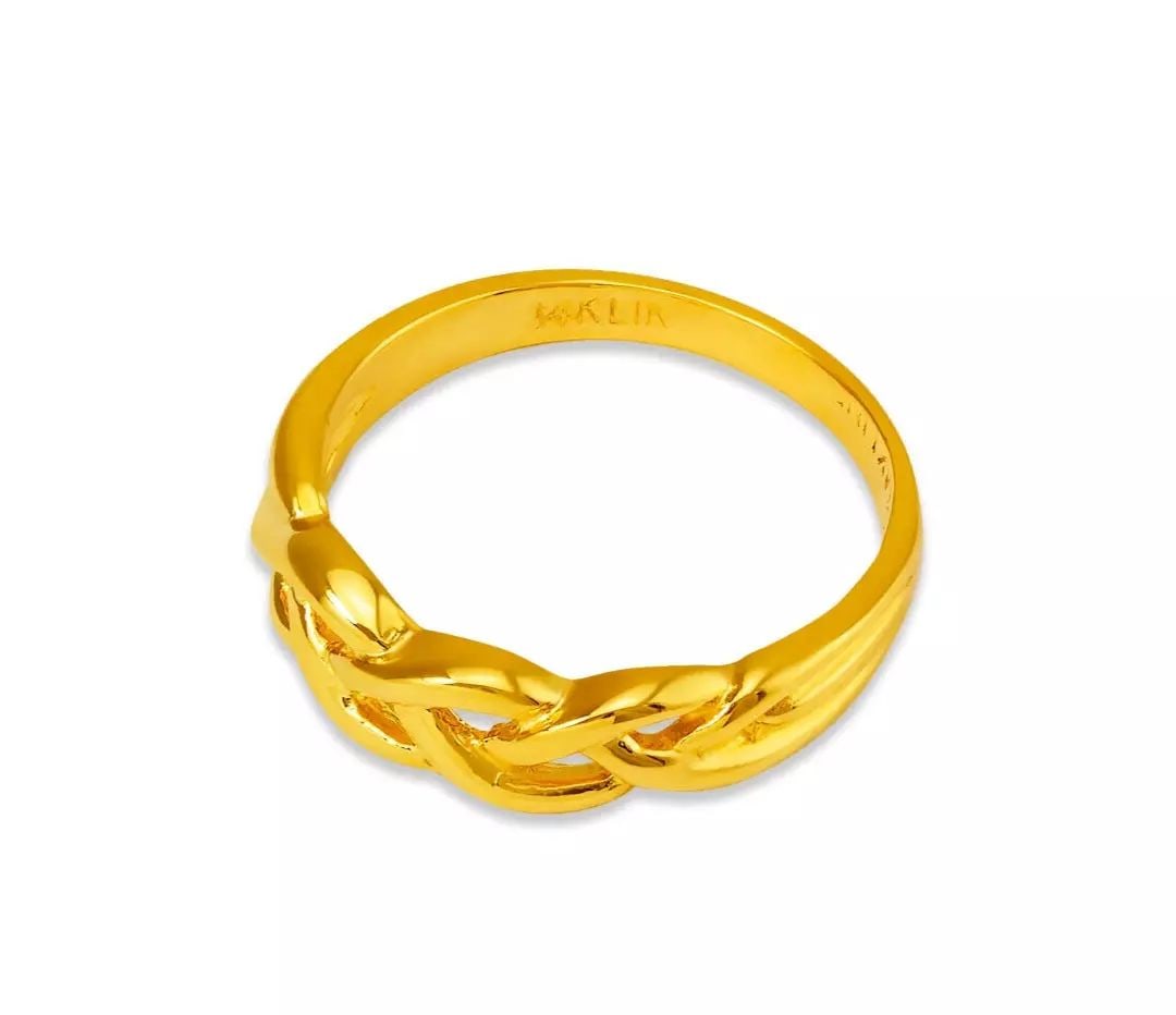 NEW 14K YELLOW GOLD LADIES WEAVED DESIGN RING (1 of 2)