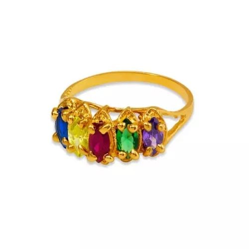 NEW 14K YELLOW GOLD MOTHER'S CZ RING (1 of 2)
