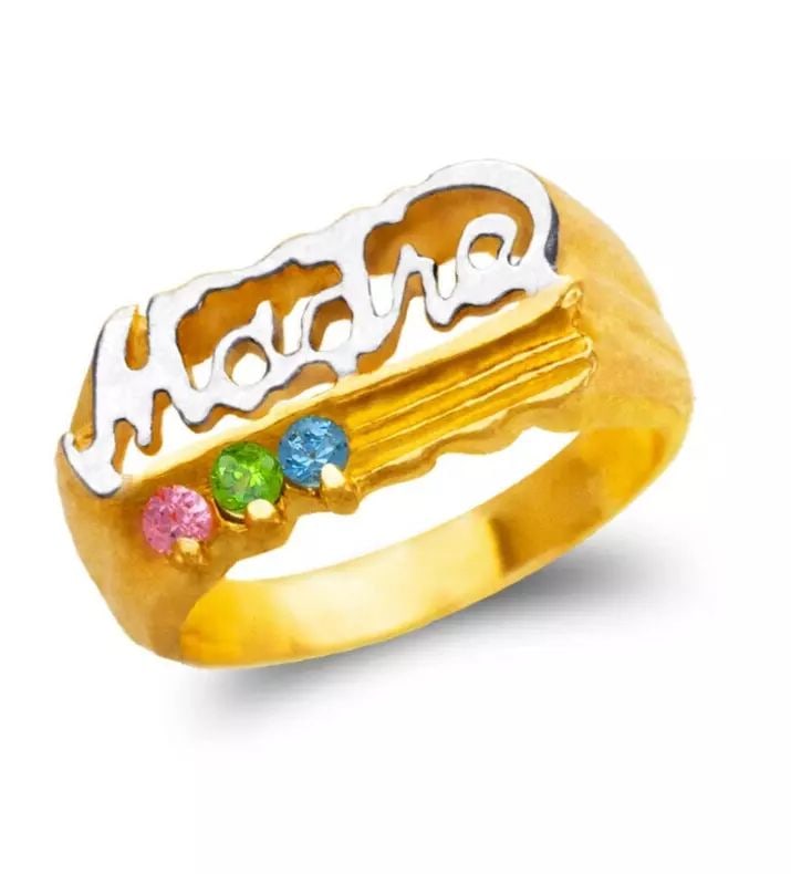 NEW 14K TWO TONE GOLD MADRE CZ RING: NEW 14K TWO TONE GOLD MADRE CZ RING 14K Yellow Gold Size 7 Approx. 9mm High Polished/Cubic Zirconia Weight: 4.8 Grams