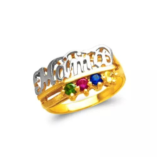 NEW 14K TWO TONE GOLD MAMA CZ RING: NEW 14K TWO TONE GOLD MAMA CZ RING 14K Two Tone Gold Size 7 Approx. 11mm High Polished/Cubic Zirconia Weight: 3.6 Grams