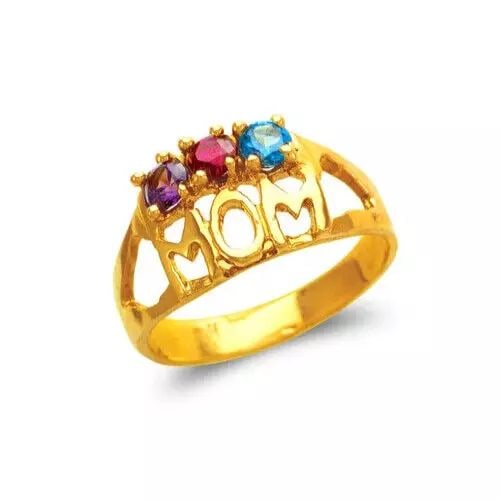 NEW 14K YELLOW GOLD MOM CZ RING: NEW 14K YELLOW GOLD MOM CZ RING 14K Yellow Gold Size 7 Approx. 11mm High Polished/Cubic Zirconia Weight: 4.1 Grams