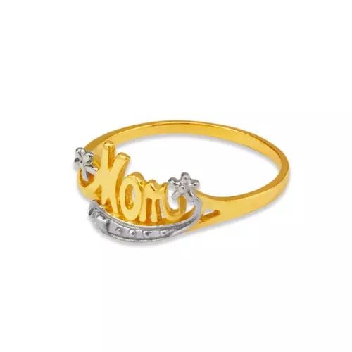 NEW 14K TWO TONE GOLD MOM CZ RING: NEW 14K TWO TONE GOLD MOM CZ RING 14K Two Tone Gold Size 7 Approx. 9mm High Polished/Cubic Zirconia Weight: 1.9 Grams