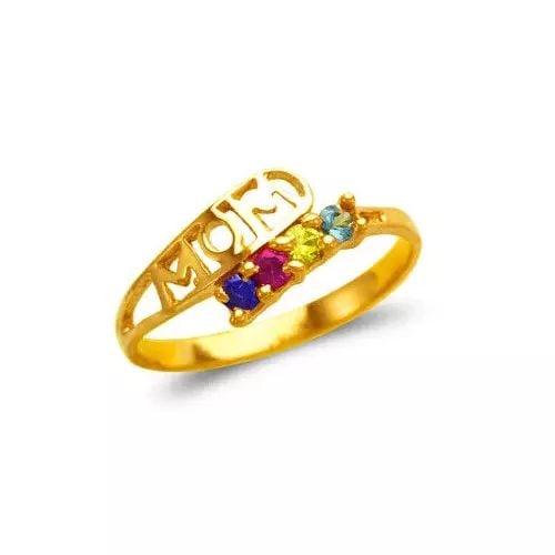 NEW 14K YELLOW GOLD MOM CZ RING: NEW 14K YELLOW GOLD MOM CZ RING 14K Yellow Gold Size 7 Approx. 8mm High Polished/Cubic Zirconia Weight: 2 Grams