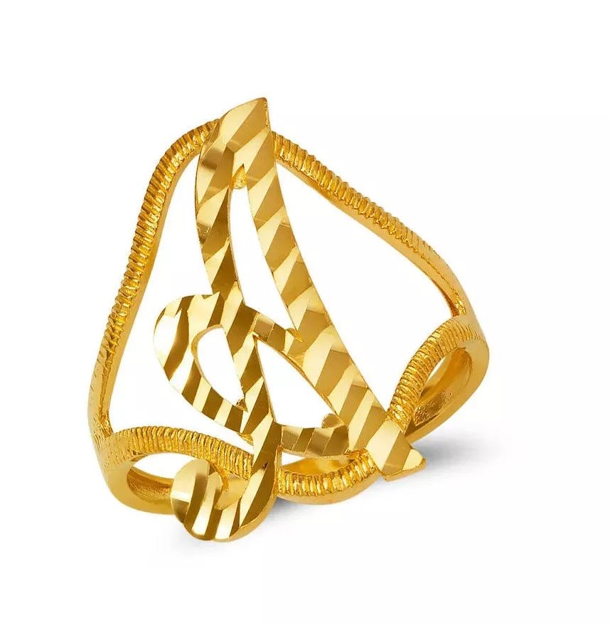 NEW 14K YELLOW GOLD LADIES INITIAL RING (1 of 2)