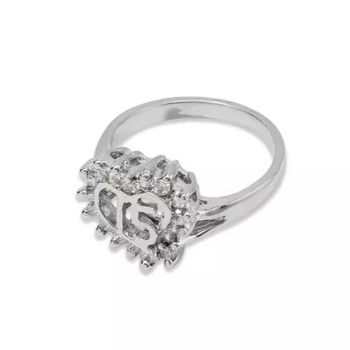 NEW 14K WHITE GOLD LADIES 15 ANOS HEART RING: NEW 14K WHITE GOLD LADIES 15 ANOS HEART RING 14K White Gold Size 7 Approx. 12mm Center High Polished/Cubic Zirconia Available in Yellow Gold Weight: 3.3 Grams