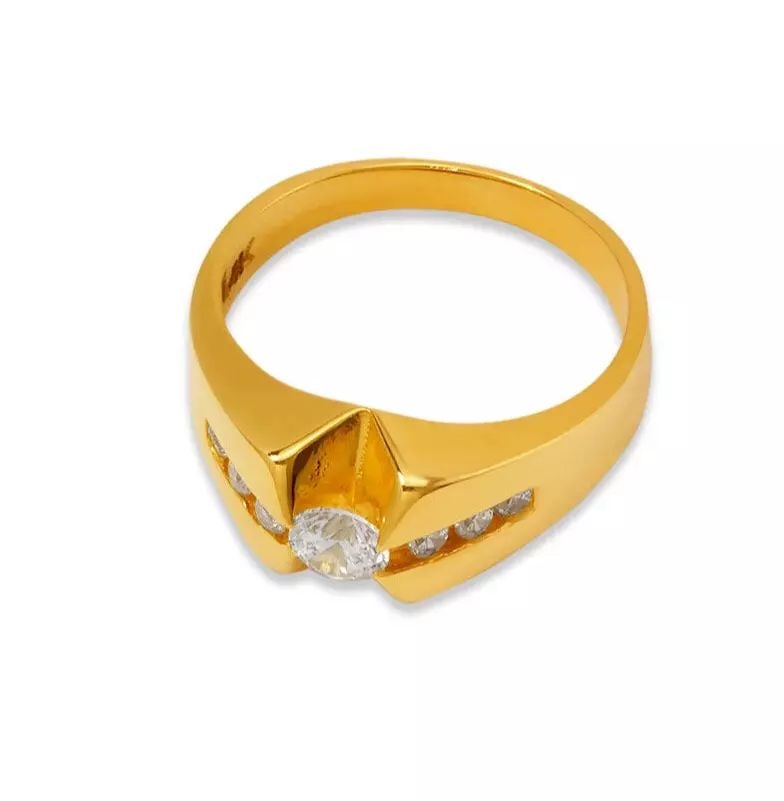 NEW 14K YELLOW GOLD KIDS CZ RING (1 of 2)