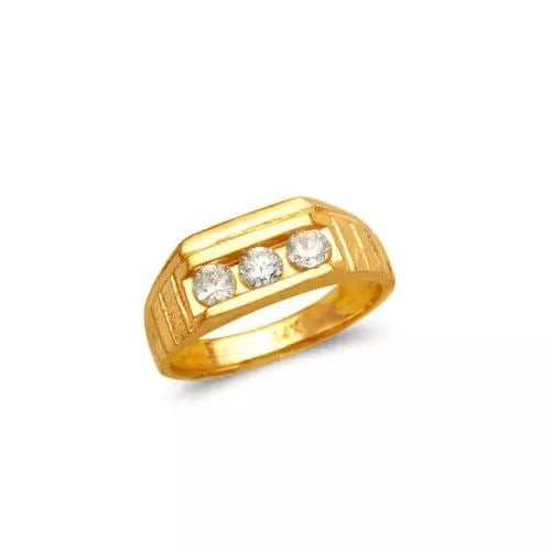 NEW 14K YELLOW GOLD KIDS CZ RING (1 of 2)