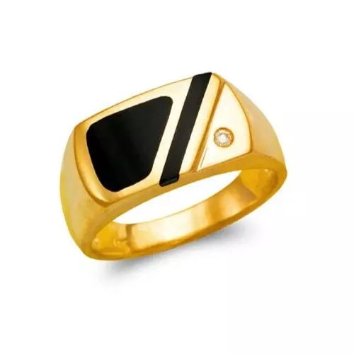 NEW 14K YELLOW GOLD MEN'S FULL CUT ONYX RING (1 of 2)
