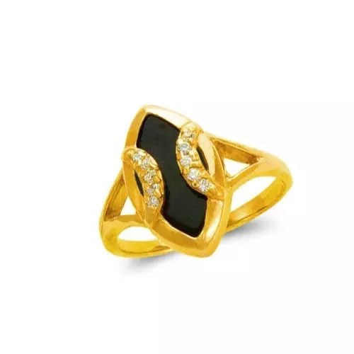NEW 14K YELLOW GOLD LADIES ONYX RING (1 of 2)