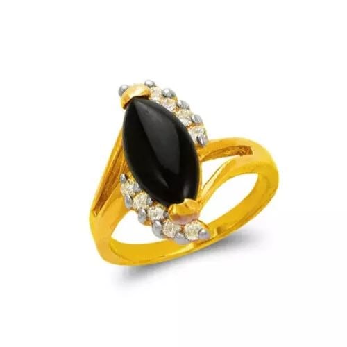 NEW 14K TWO TONE GOLD LADIES ONYX RING (1 of 2)
