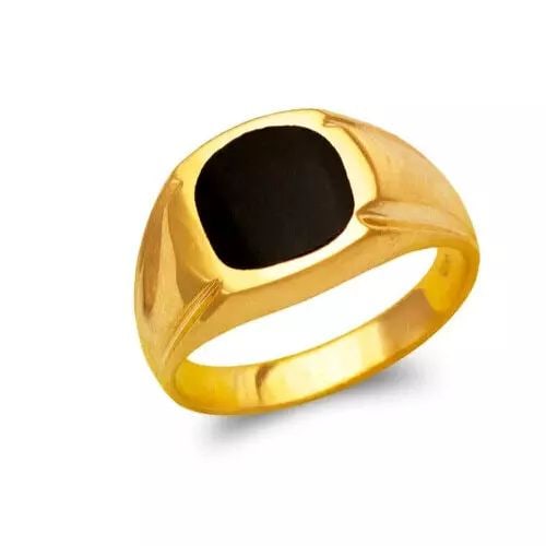 NEW 14K YELLOW GOLD MEN'S FULL CUT ONYX RING (1 of 2)