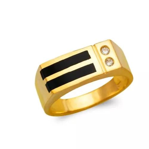 NEW 14K YELLOW GOLD MEN'S FULL CUT ONYX RING (1 of 2)