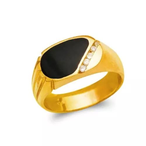 NEW 14K YELLOW GOLD MEN'S FULL CUT ONYX RING (1 of 2)
