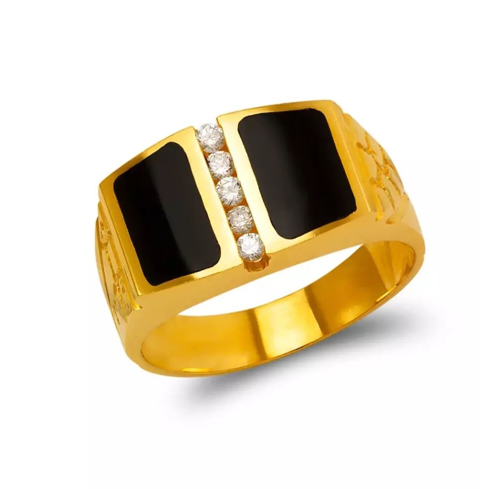 NEW 14K YELLOW GOLD MEN'S FULL CUT ONYX RING (1 of 2)