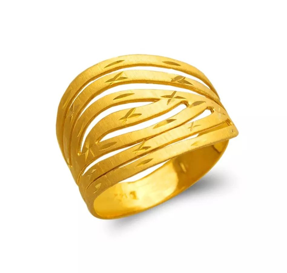 NEW 14K YELLOW GOLD LADIES 7 LAYER BAND RING (1 of 2)