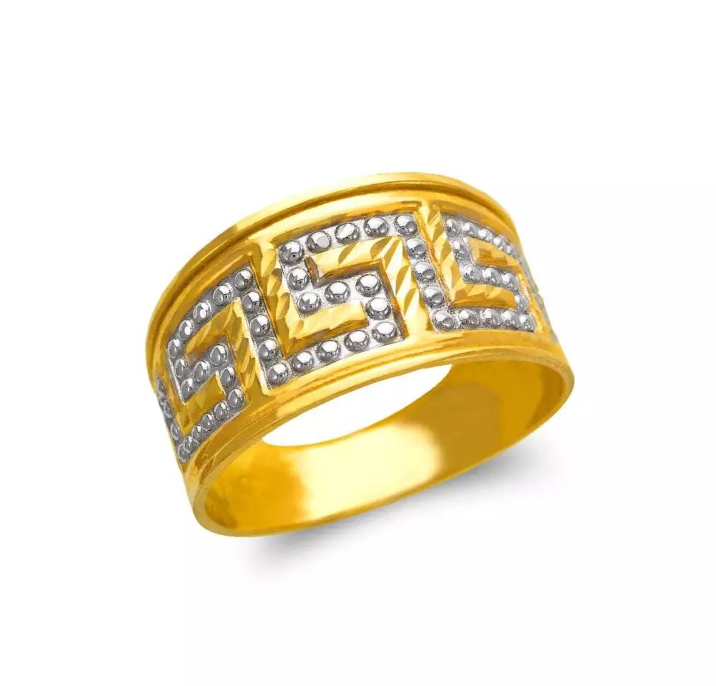 NEW 14K TWO TONE GOLD LADIES DECORATIVE FILIGREE RING: NEW 14K TWO TONE GOLD LADIES FILIGREE RING 14K Two Tone Gold Size 7 Approx. 12mm High Polished/Diamond Cut Weight: 3.6 Grams