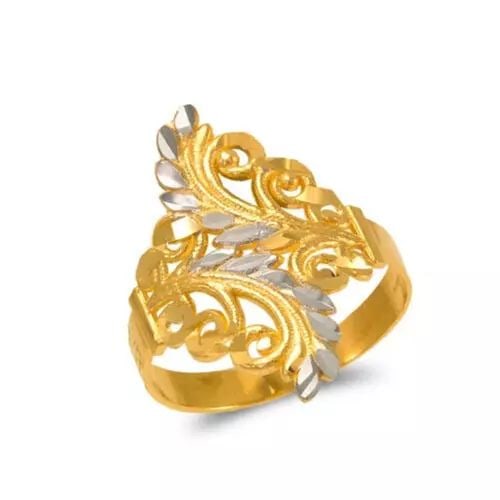NEW 14K TWO TONE GOLD LADIES FILIGREE RING (1 of 2)