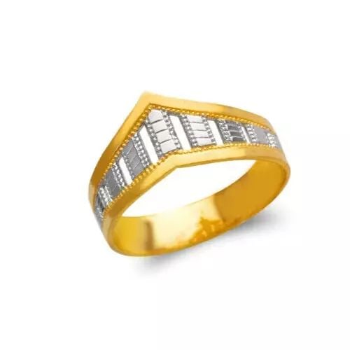 NEW 14K TWO TONE GOLD LADIES FILIGREE RING: NEW 14K TWO TONE GOLD LADIES FILIGREE RING 14K Two Tone Gold Size 7 Approx. 9mm High Polished/Diamond Cut Weight: 2.7 Grams