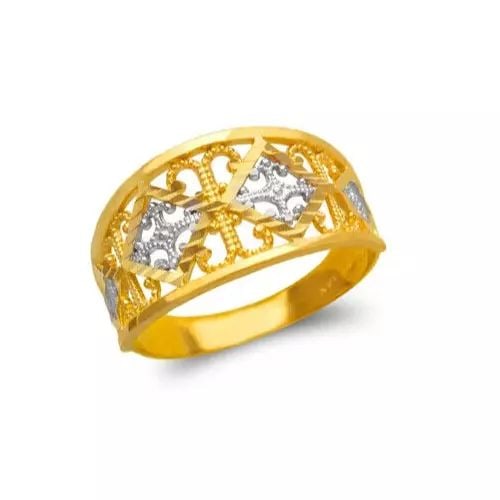 NEW 14K TWO TONE GOLD LADIES FILIGREE RING (1 of 2)
