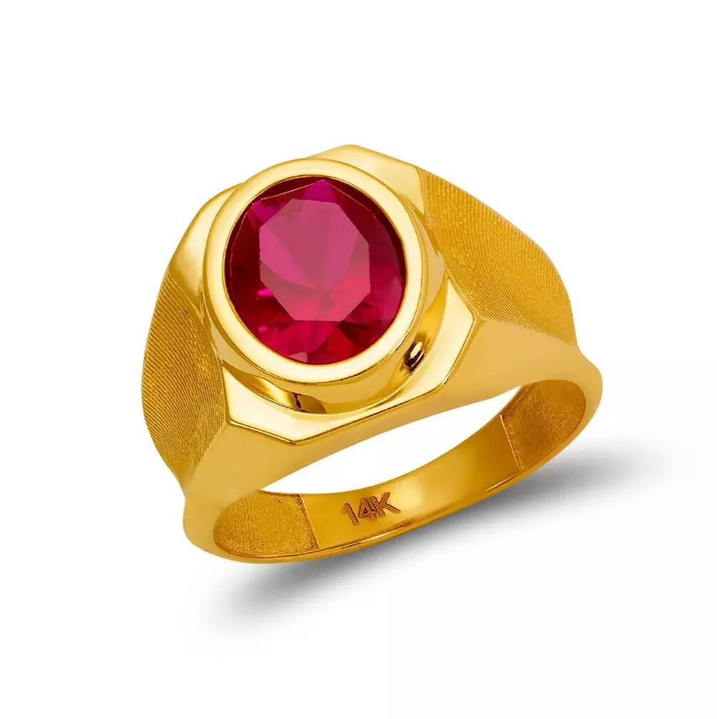 NEW 14K YELLOW GOLD MEN'S CZ RING (1 of 2)