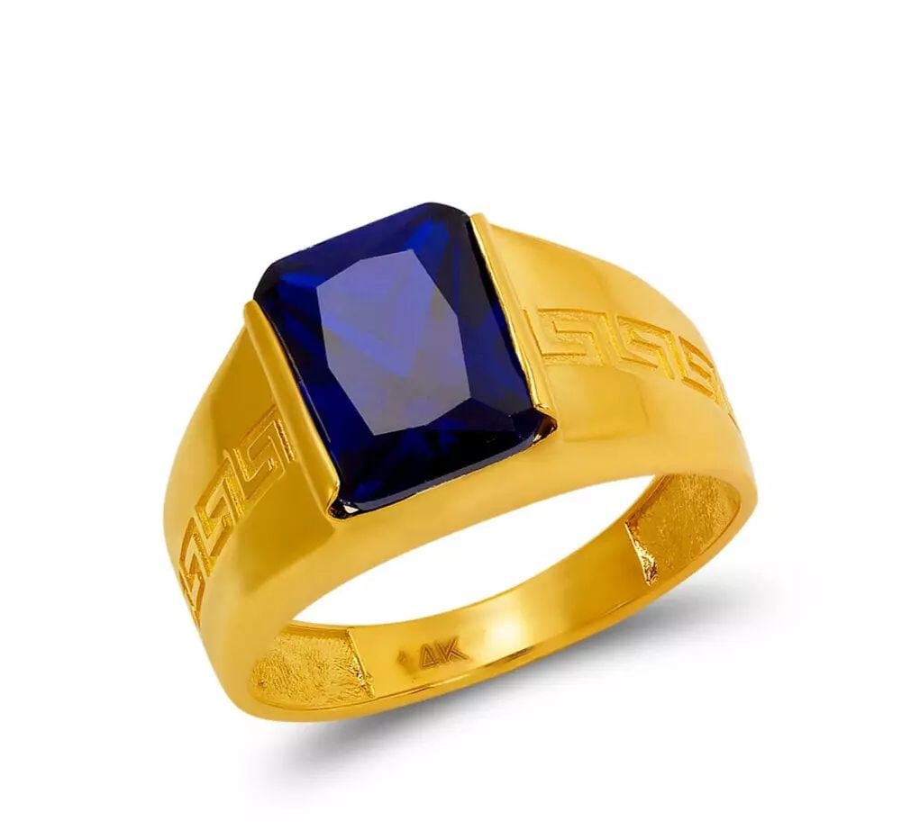 NEW 14K YELLOW GOLD MEN'S CZ RING (1 of 2)