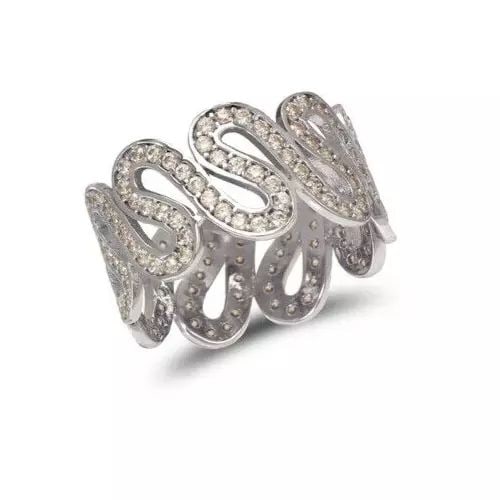 NEW 14K WHITE GOLD LADIES FANCY CZ RING (1 of 2)
