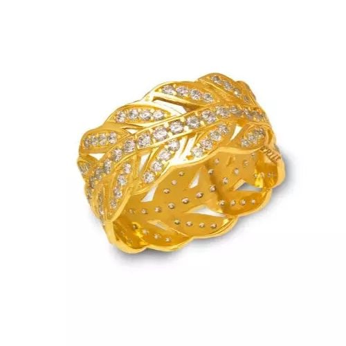 NEW 14K YELLOW GOLD LADIES FANCY CZ RING (1 of 2)