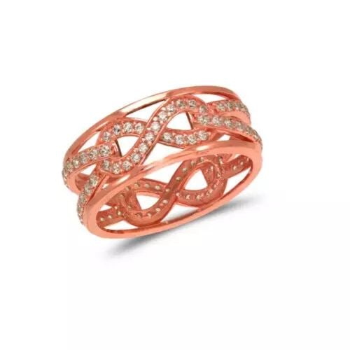 NEW 14K ROSE GOLD LADIES FANCY CZ RING (1 of 2)