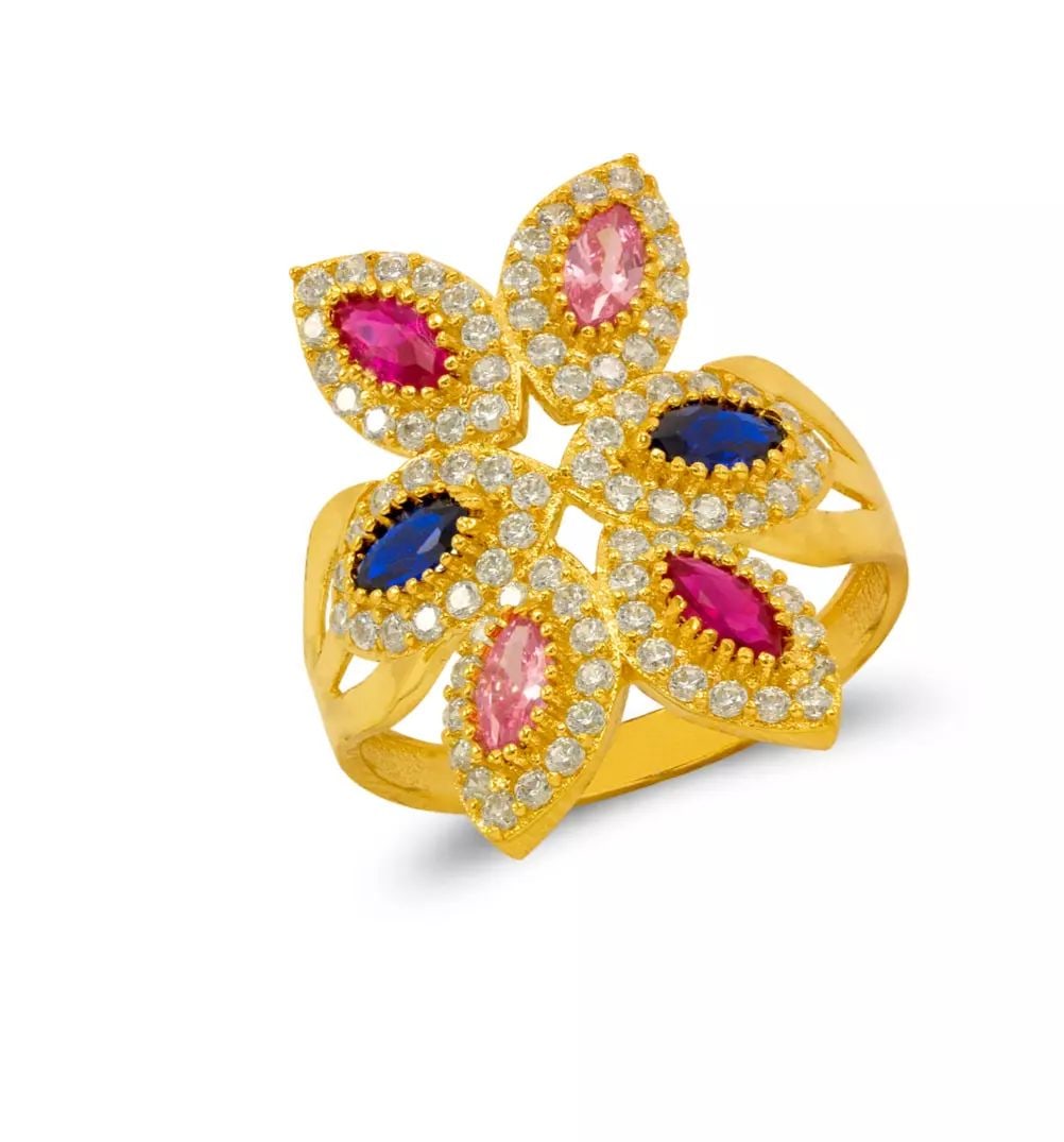 NEW 14K YELLOW GOLD HIGH POLISHED CZ RING (1 of 2)